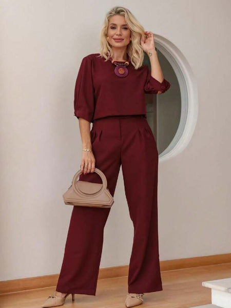 Conjunto Calça Pantalona e Blusa Grace