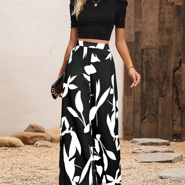 Conjunto Cropped e Calça Pantalona Yolanda