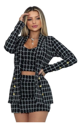 Conjunto Cropped E Short Xadrez Erica