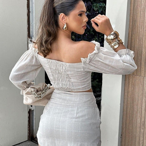 Conjunto Shorts Saia e Cropped Eliza