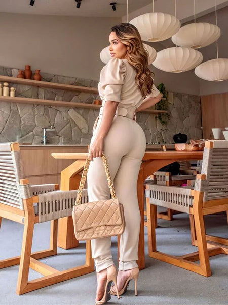 Conjunto Feminino Blusa e Calça Alfaiataria Sueli