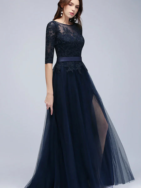 Vestido De Festa Manga Longa Beatrice