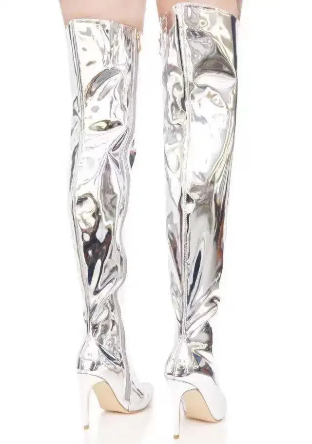 Bota De Cano Alto Com Salto Angela