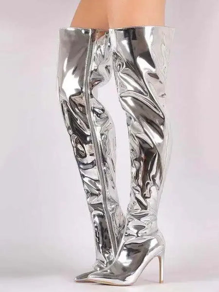 Bota De Cano Alto Com Salto Angela