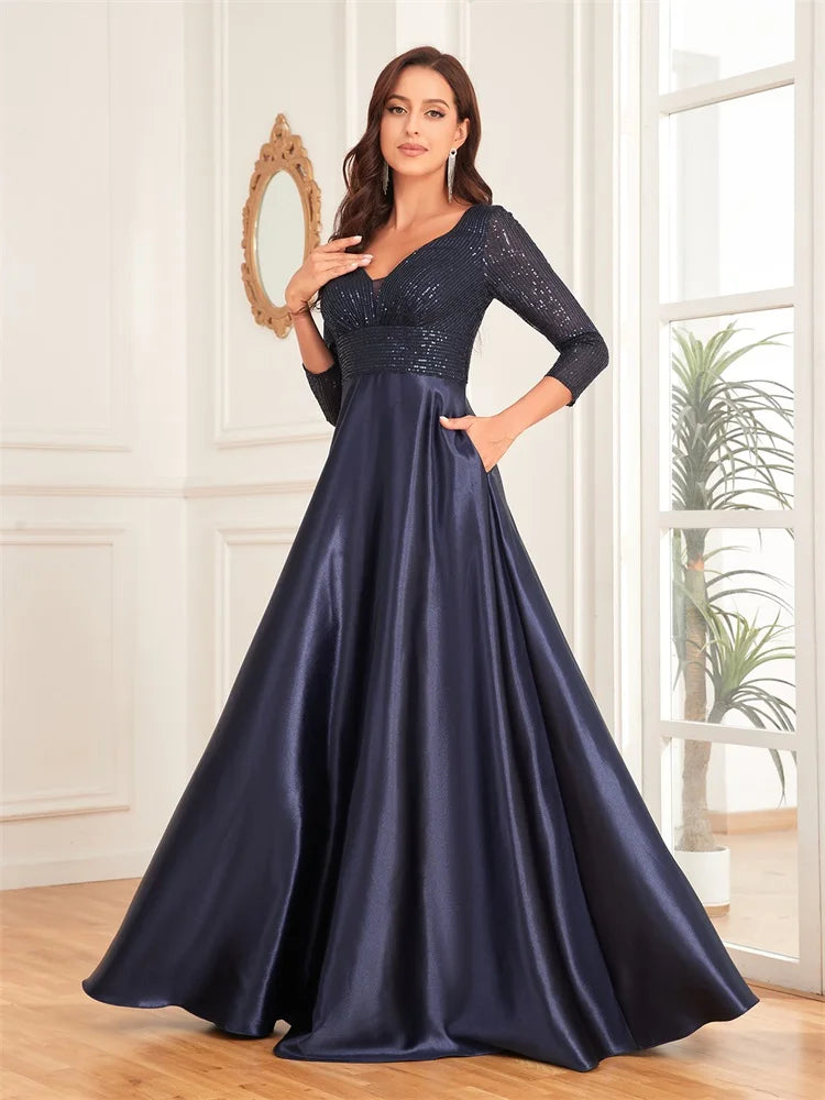 Vestido De Festa Manga Longa Bianca