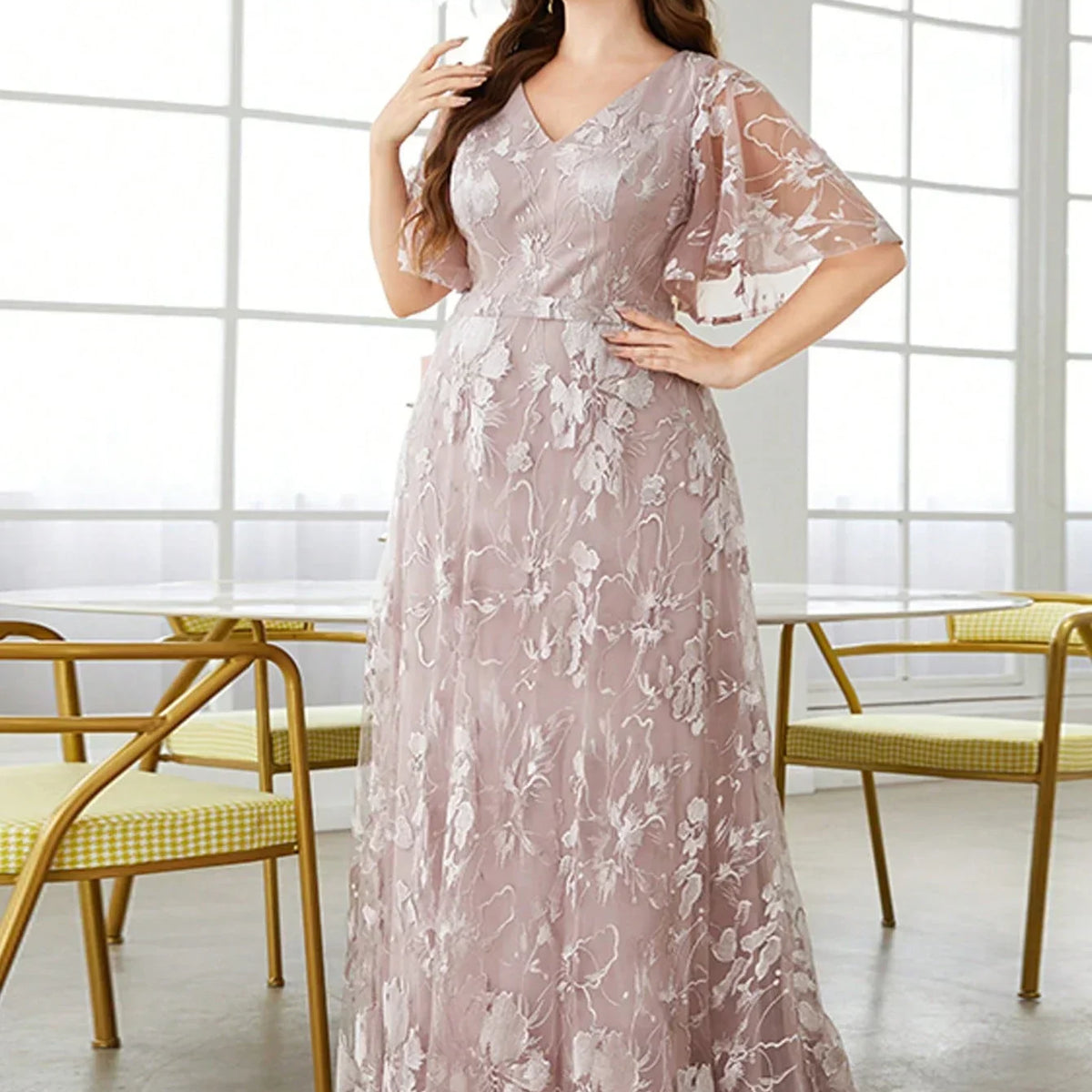 Vestido Plus Size Festa Longo Michela