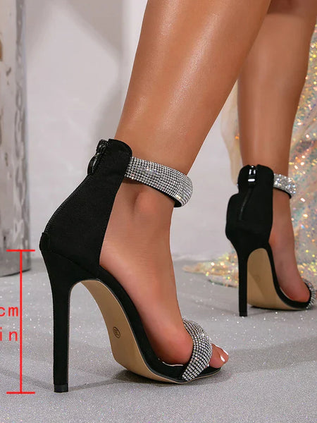 Sandalia Preta Salto Delphine