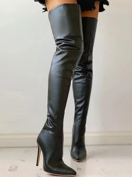 Bota De Cano Alto Com Salto Aparecida