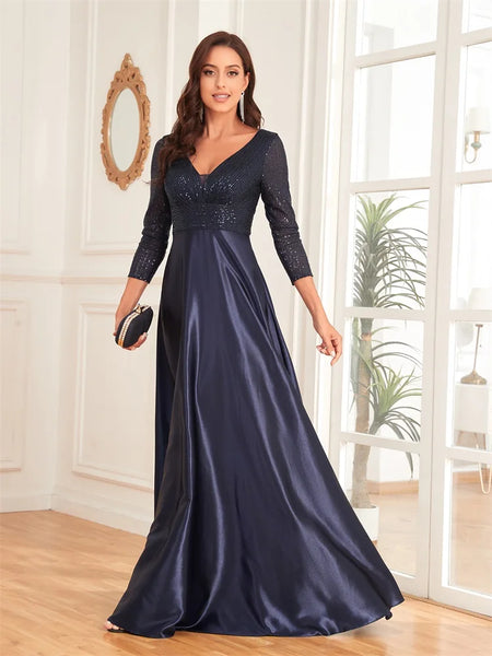 Vestido De Festa Manga Longa Bianca