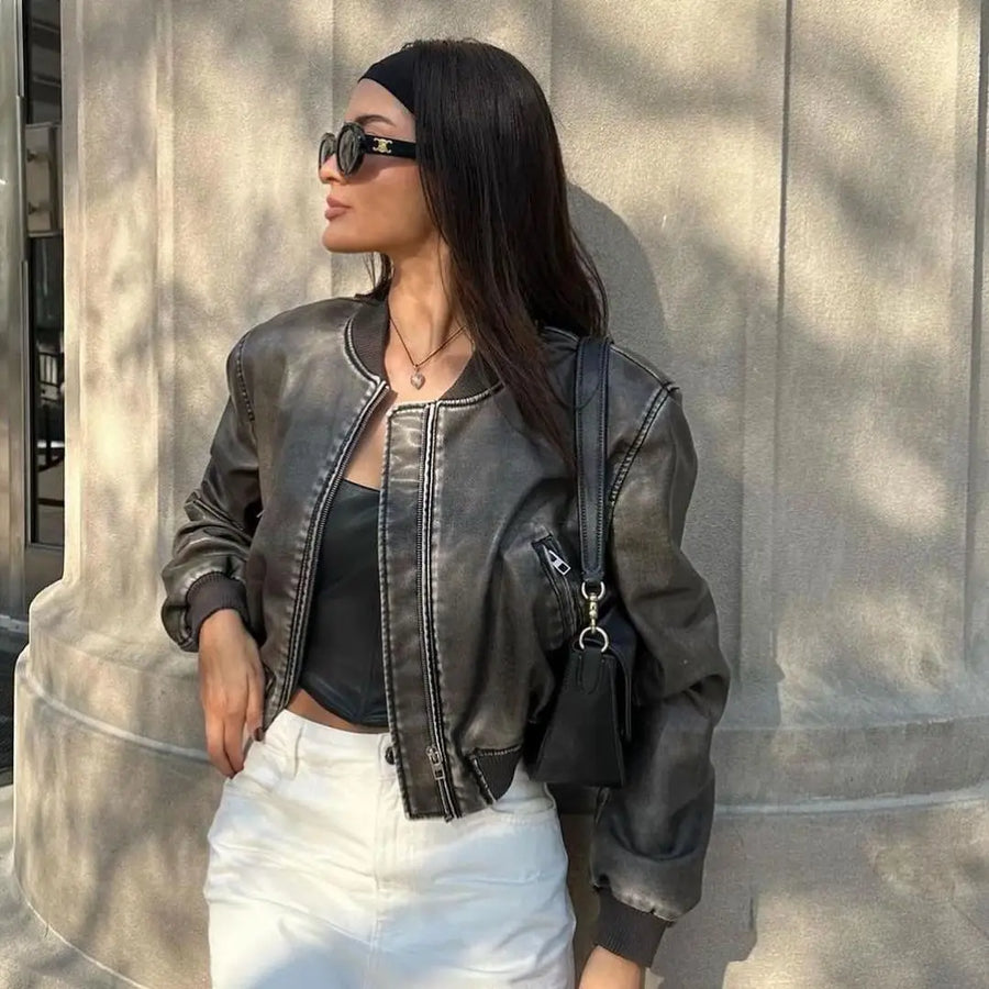 Jaqueta de Couro Feminino Beatriz