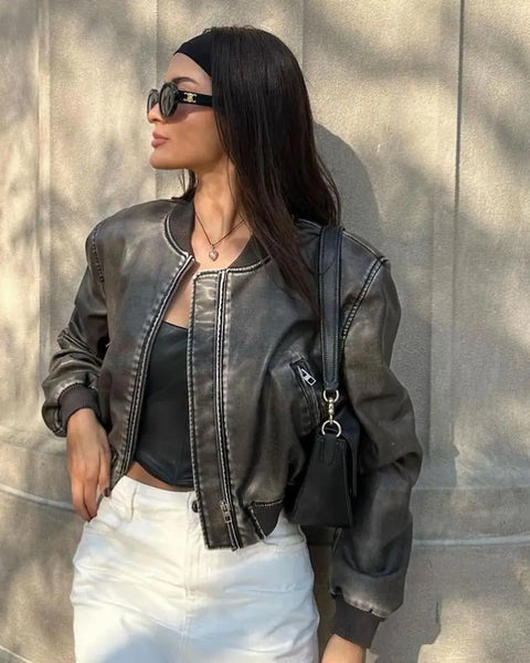 Jaqueta de Couro Feminino Beatriz