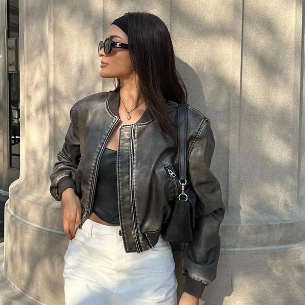 Jaqueta de Couro Feminino Beatriz