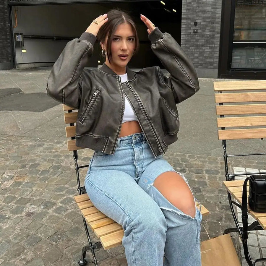 Jaqueta de Couro Feminino Beatriz
