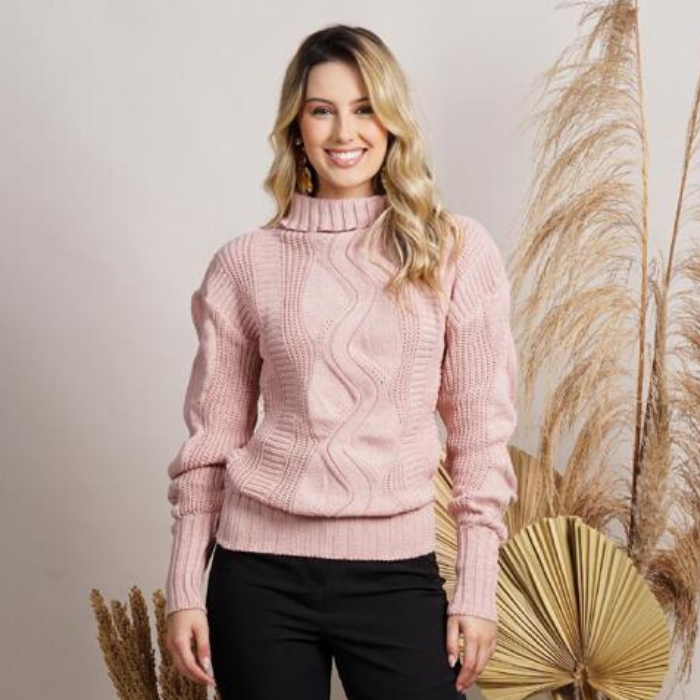 Suéter Feminino Gola Alta Louane