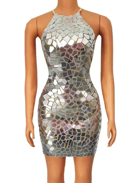 Vestido Curto Brilhoso Cleide