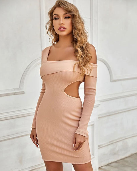 Vestido De Festa Curto Bege Manuela