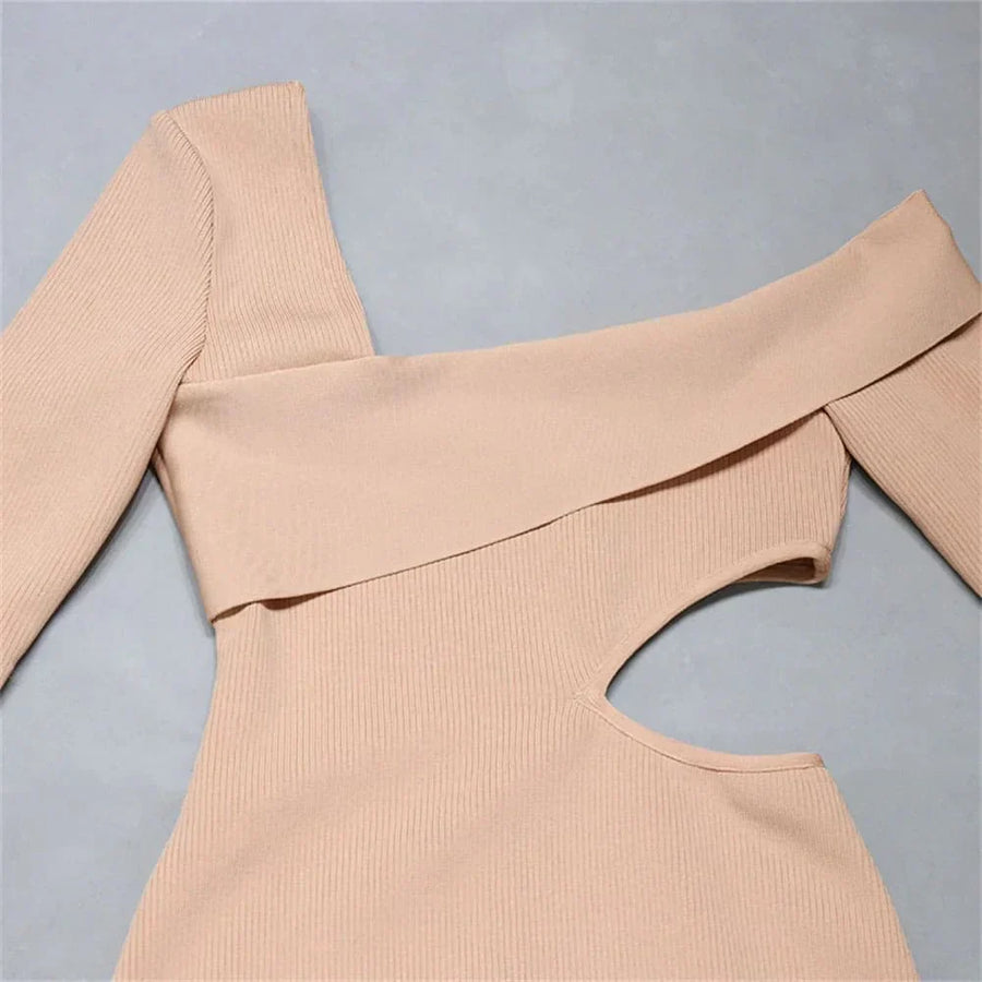 Vestido De Festa Curto Bege Manuela